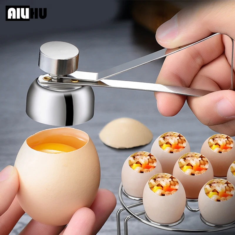 

Egg Scissors Kitchen Gadgets Stainless Steel Egg Topper Cutter Metal Boiled Raw Egg Opener Creative Kitchen Accessories A5403