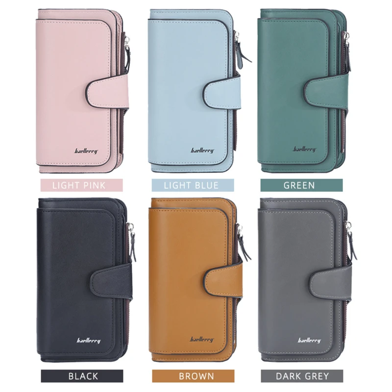 

Wallet Women PU Leather Luxury Card Holder Clutch Casual Women Wallets Zipper Pocket Hasp Ladies Wallet Female Purse