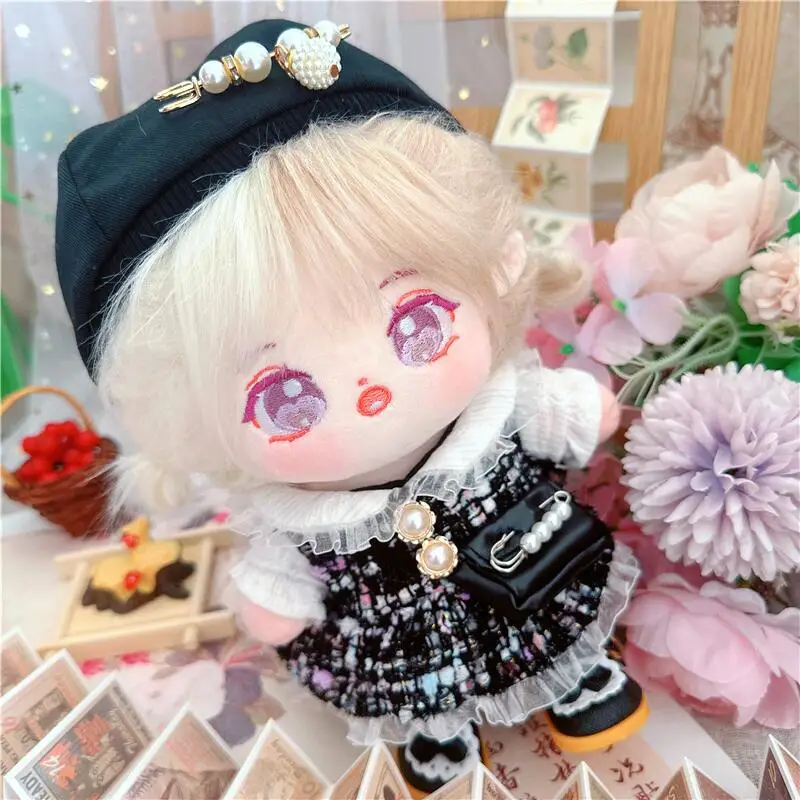 

20cm Doll Clothes Mini Kpop Girls Pearl Dress Suit Kawaii Children Plush Toys Accessories Christmas Gifts Free Shipping Items