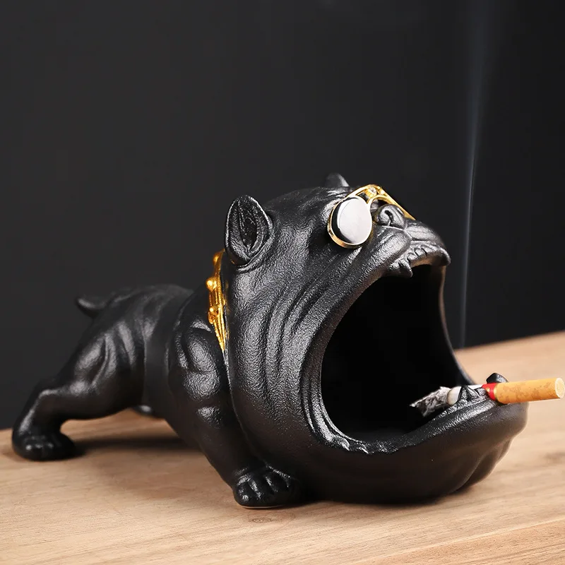 

Export across the glass ceramic bulldog office ceramic vehicle place ashtray ashtray cartoon dog