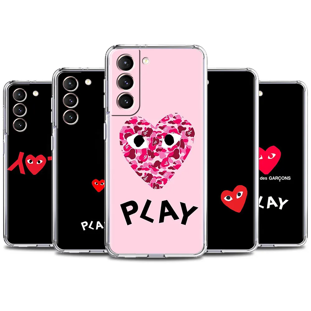 

Case For Samsung Galaxy S22 ultra S21+ S20FE S10 Lite S10e S9 S8 Plus s7 edge S30 Luxury TPU Phone Cover Fashion Play Love Heart