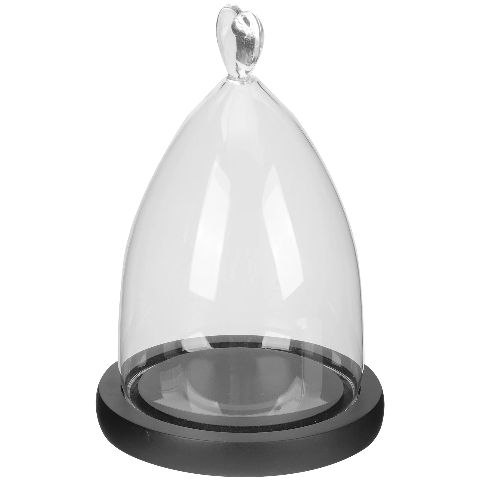 

Clear With Base Transparent Memorable Heart Design Flower Craft Desktop Cover Glass Dome Creative Glass Cover Decor