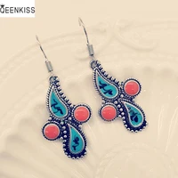 qeenkiss%c2%a0eg6244%c2%a0jewelry%c2%a0wholesale%c2%a0fashion%c2%a0woman%c2%a0girl%c2%a0birthday%c2%a0wedding%c2%a0gift water drop turquoise antique silver drop earrings