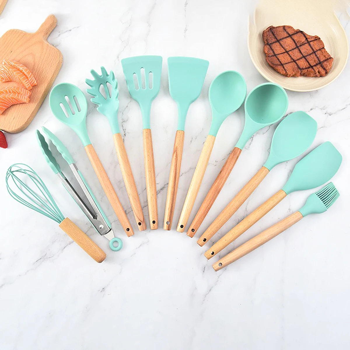 

12 шт./набор, силиконовые термостойкие кухонные приборы