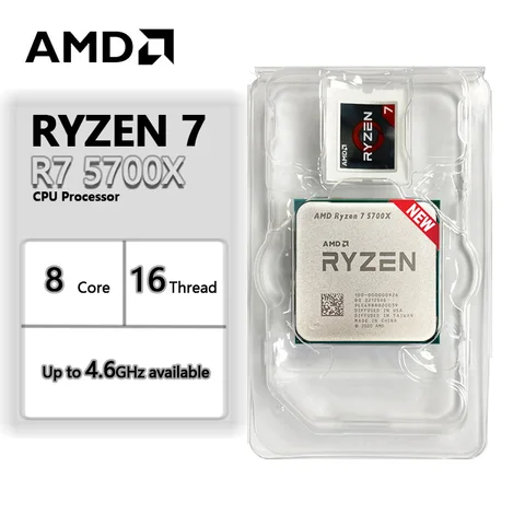 Процессор AMD Ryzen 7 5700X R7 5700X, разъем AM4, новый, но без охладителя