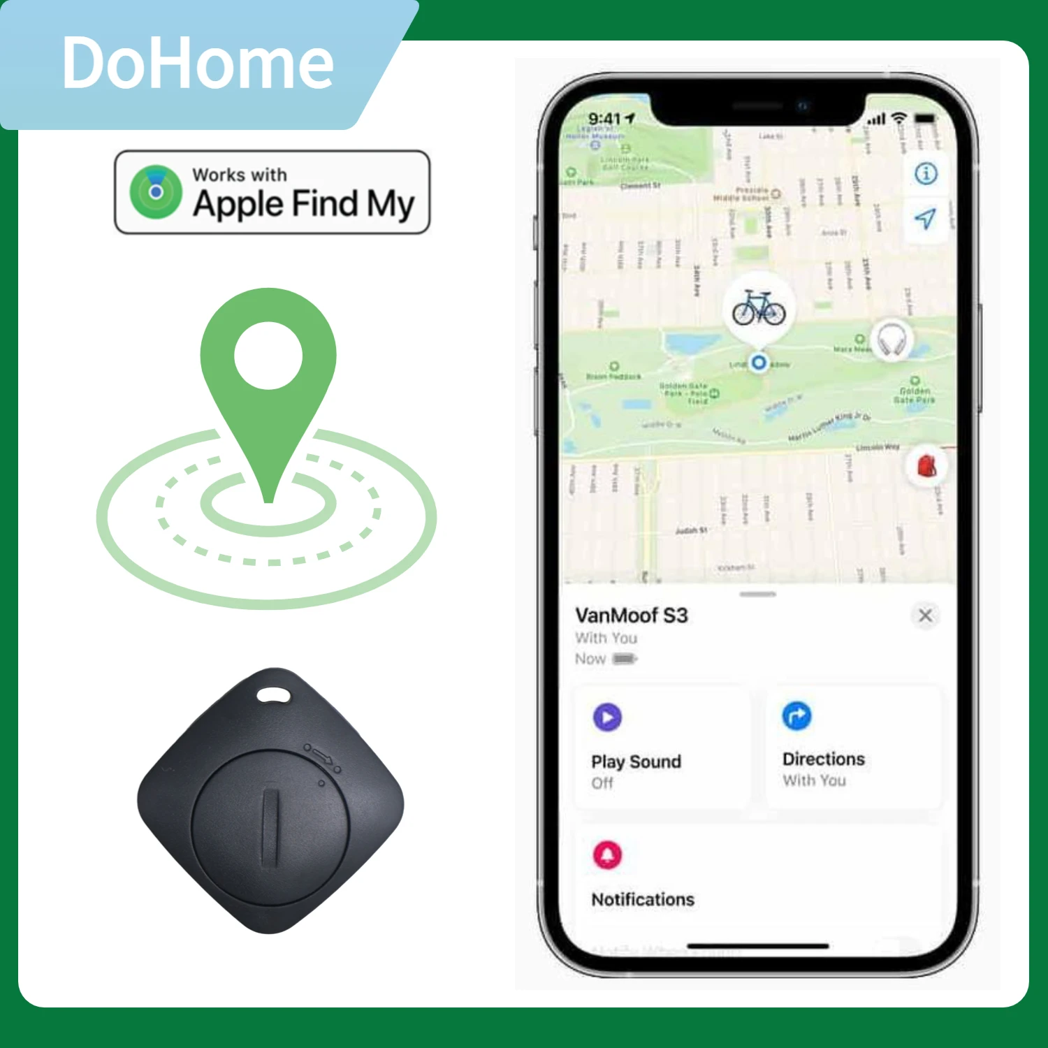 AIYATO трекер локатор, Bluetooth поиск ключей пар с Apple Find My (только для iOS), отслеживаемый по всему миру, локатор для ключей, автомобилей, домашних животных