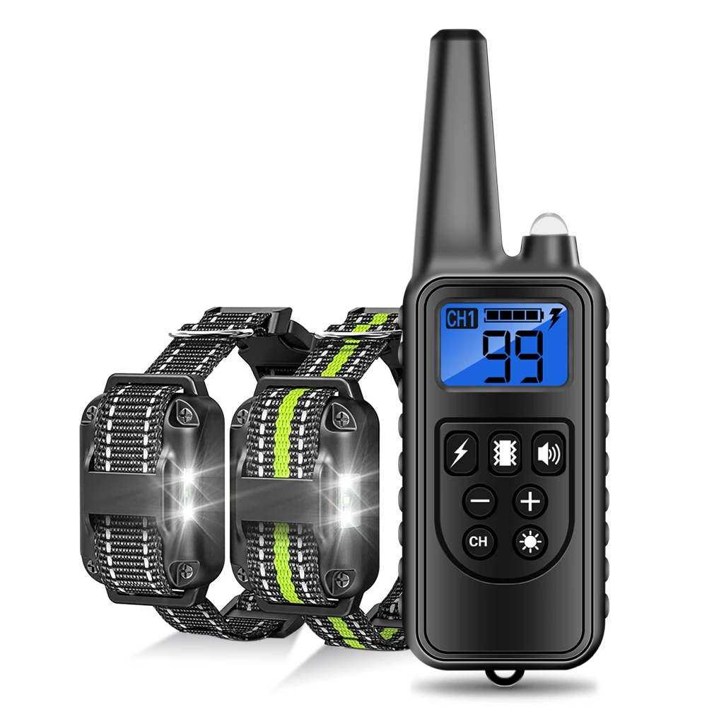 

800m Electric Dog Pet Control Dogs For Training Device Collar Shocker Barking Remote Anti Rechargeable All Size Waterproof