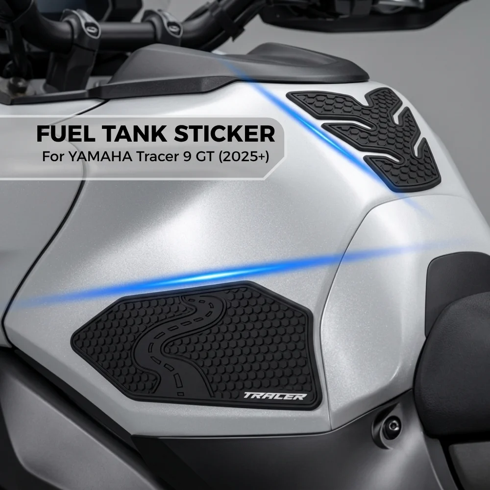 Фото Новая противоскользящая накладка на бак для YAMAHA Tracer 9, TRACER9GT, TRACER 9 GT+, Y-AMT: резиновые наклейки для защиты от царапин на топливном баке (модели 2025+) №2