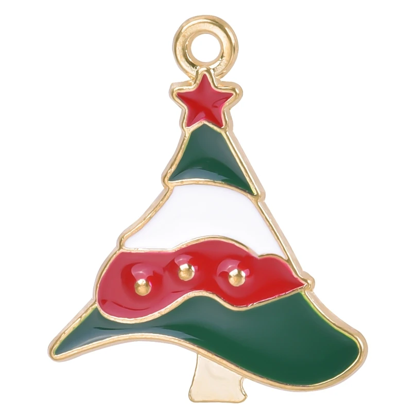 

15pcs/Lot Unique Three Color Christmas Tree Star Enamel Charm Alloy Pendant For Necklace Bracelet Jewelry Making Diy Accessories