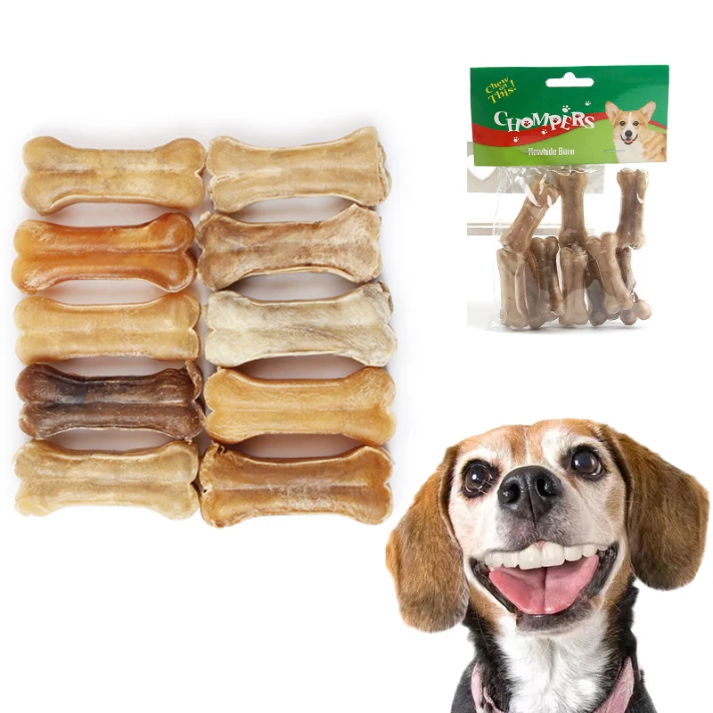 

10Pcs/Bag Small Dog Chews Toys Leather Cowhide Bone Molar Teeth Clean Stick Food Treats Dogs Bones For Puppy Accessories Pet Toy