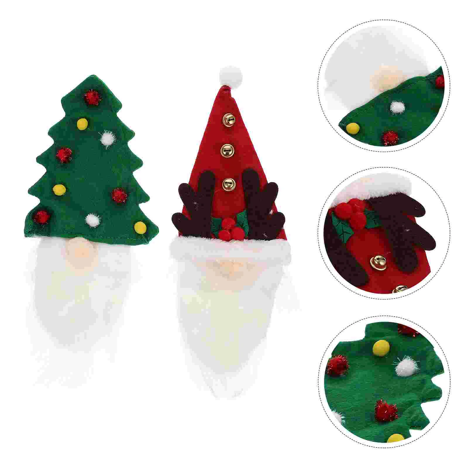 

Bottlecover Christmas Decorhat Gnome Holiday Topper Decorative Cutlery Santa Decoration Red Bag Covers Table Pouch Decorations