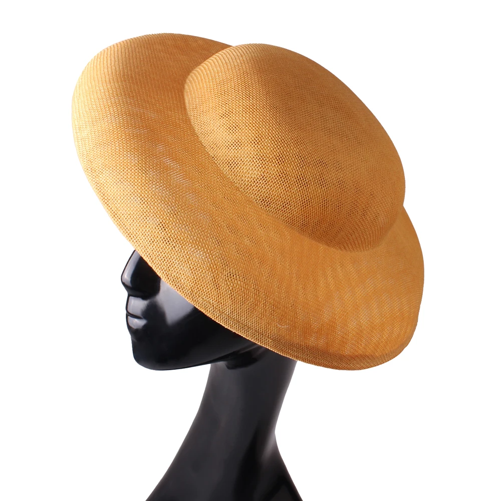 Фото 30 см круглые черные шляпы Fascinator Base женские аксессуары для волос имитация Sinamay Fascinator материал головной убор для свадебной вечеринки №1