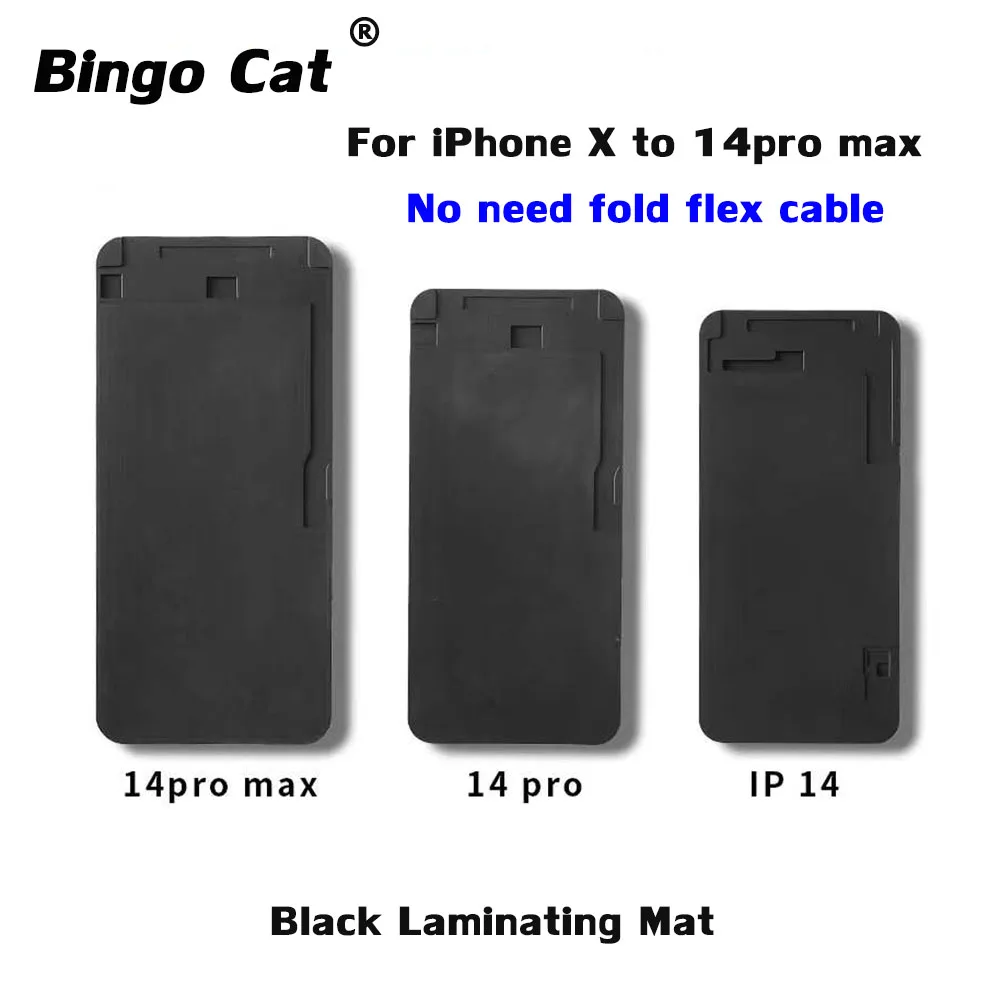 

Black Rubber Pad LCD Laminating Mat Unbent Flex Cable For iPhone 14 Pro Max X Xs XsMax XR 11 12 13 LCD Screen Refurbish Mould