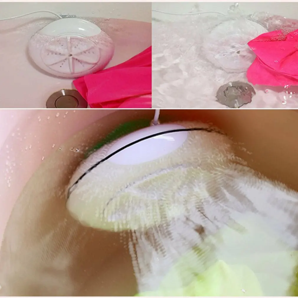 2 in 1 Portable Mini Washing Machine Ultrasonic Washer with USB Cable Convenient for Travel Business Trip | Дом и сад