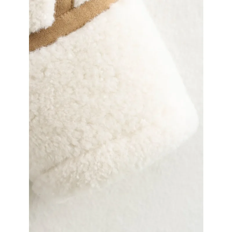 TRAF ZR Женские куртки Осенние новинки Бежевая флисовая куртка Американские