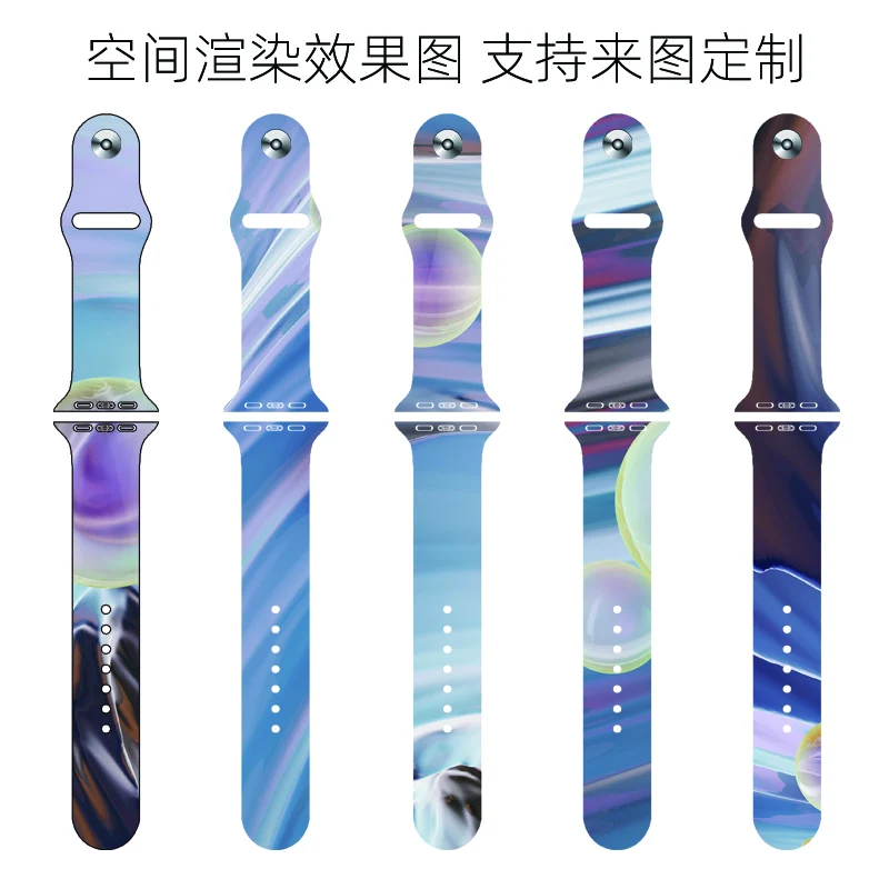 

For Apple Watch Band 7 SE 6 4 5 3 Watch Band 42MM 44MM 45MM Starry Sky Print Strap Silicone Strap 38MM 40MM 41MM for iWatch