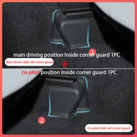 front rear seat slide rail anti kick protector pad for tesla model y 2020 2022 outer seat track cover car interior accessories