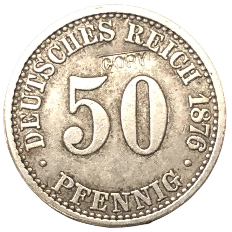 

Невалютная монета Германия 1876 год 50 Pfennig Вильгельм I тип 1