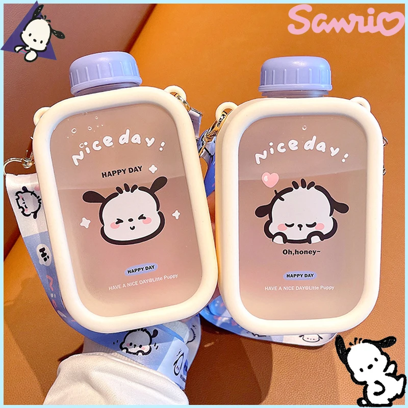 

Sanrio Kawaii Pachacco Frosted Plastic Mug Women's Plastic Water Mug Direct Drinking Portable Square Mug Outdoor Crossbody Mug