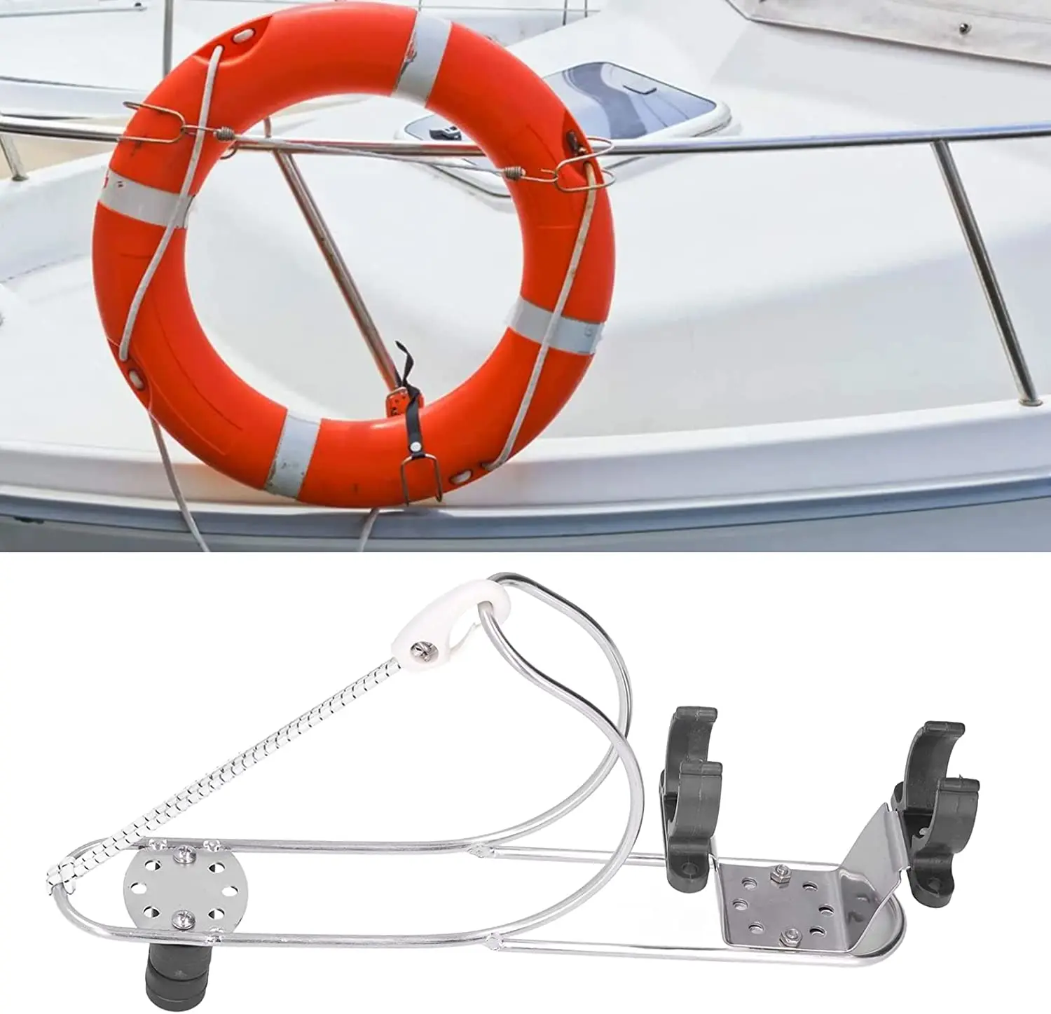 Подковообразный спасательный круг из нержавеющей стали регулируемый держатель