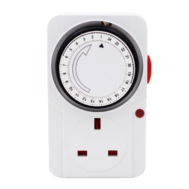 

24-Hour Segmented Timer Switch-Energy-Saving Plug Timer Socket Kit-With Programmable Time Controller 3-Pin Plug UK Plug