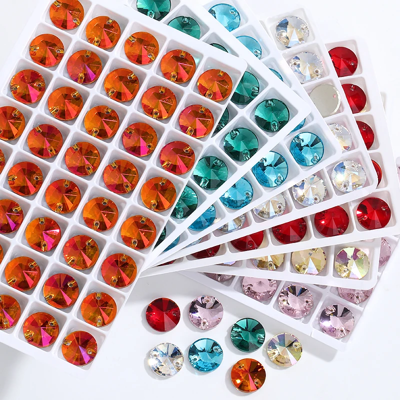 

Rivoli Sew On Rhinestone Top Quality Luxury Sewing Stones K9 Glass Crystal Flat Back DIY Clothes Garment Handmade Shoes Ornament