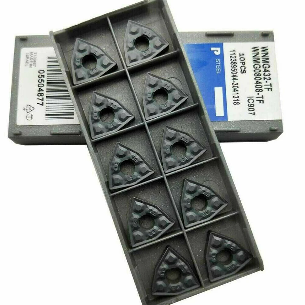 

10pcs Carbide Inserts Strong Impact Resistance ISCAR WNMG432-TF For WNMG080408-TFIC907 CNC Finishing Tools Accessories