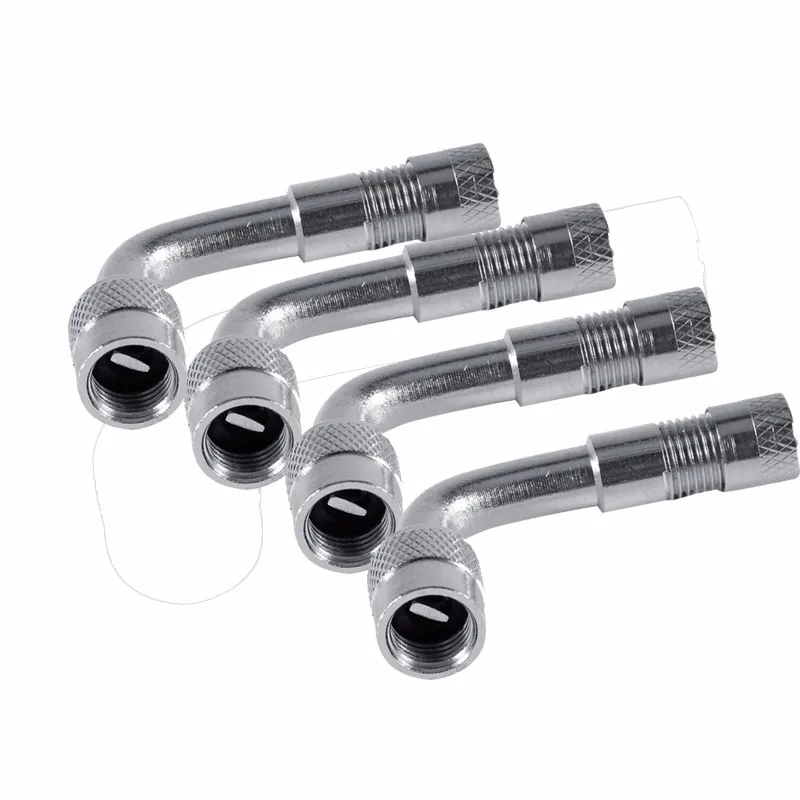 

90-градусный адаптер для мотоциклетного изогнутого клапана, трубка для шин, медный, серебристый, удлинительный адаптер для клапана для грузовика, автомобиля, мотоцикла, аксессуары для велосипеда