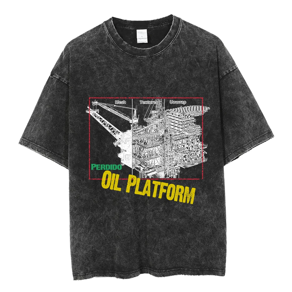 Coolmind U0119 Cool Oil Platform с принтом эксклюзивная мужская футболка графическим рисунком
