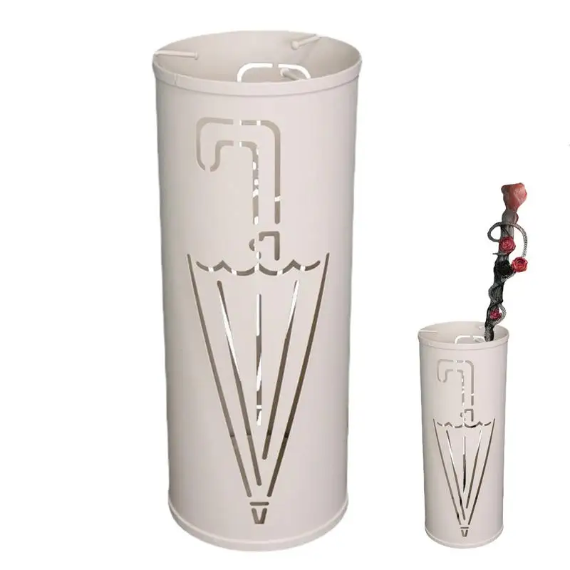 

Cane Stand Umbrella Shelf Modern Round Reinforced Freestanding Metal Umbrella Basket For Entry Hallway Decoration Storage