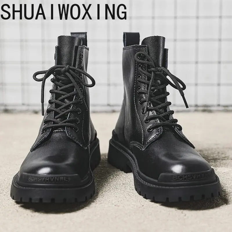 

Martin boots men's high-top British style ins middle-top tide shoes tooling spring and autumn online celebrity winter black men'