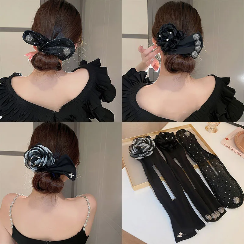

2022 Korean Black Rose Flower Hair Curler Accessories Butterlfy Hair Jewelry Wholesale Hair Clips Wholesale