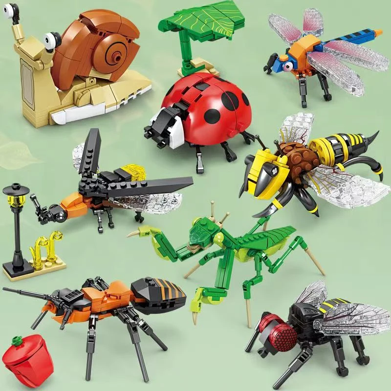 

Конструктор Lego «Мир насекомых», имитация мантиса, муравья, пчела, Сборная модель, детские игрушки, головоломка