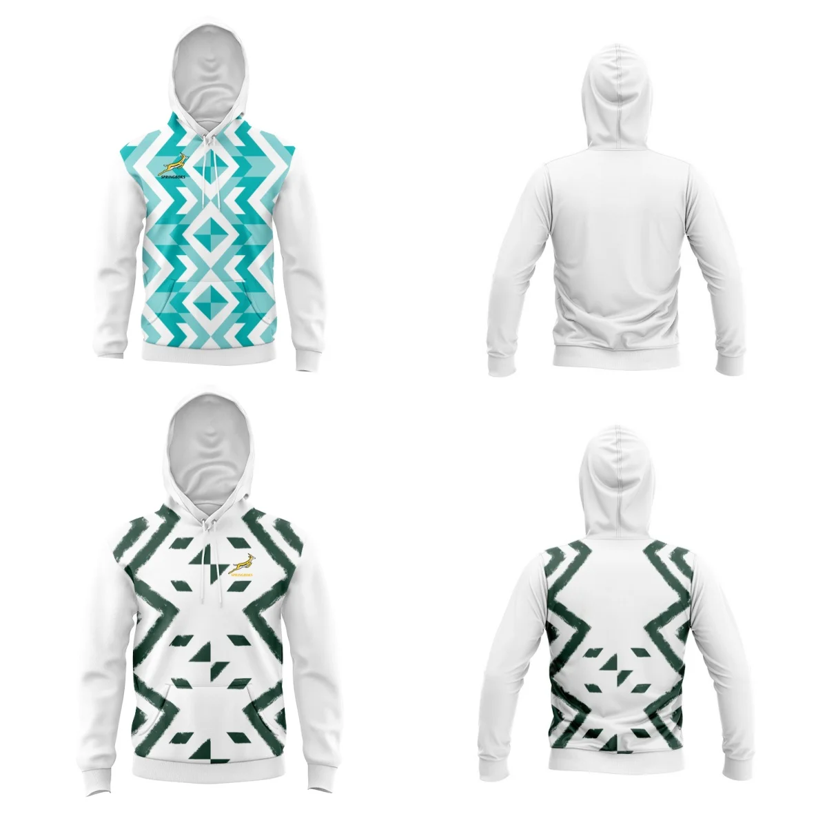 ДЕТСКАЯ Толстовка 2024 Южная Африка Венгбокс домашний матч регби трикотаж (печать