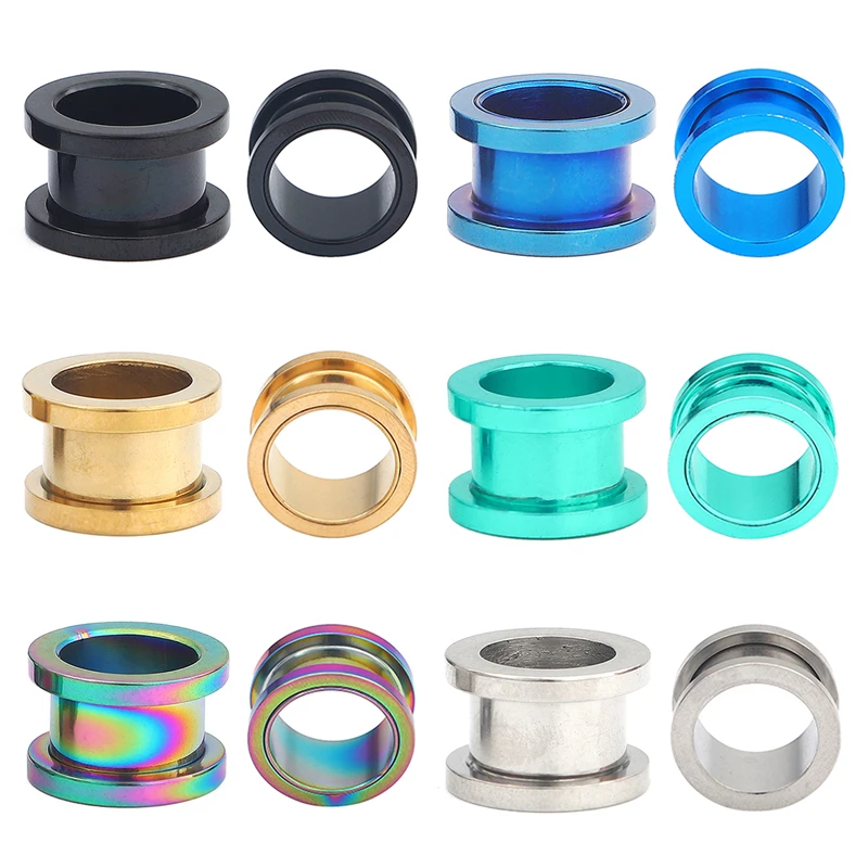 

2pcs 1.6-30mm Ear Gauges 316L Stainless Steel Ear Plugs and Tunnels Piercing Jewelry Ear Stretchers Expander Screwed Earring