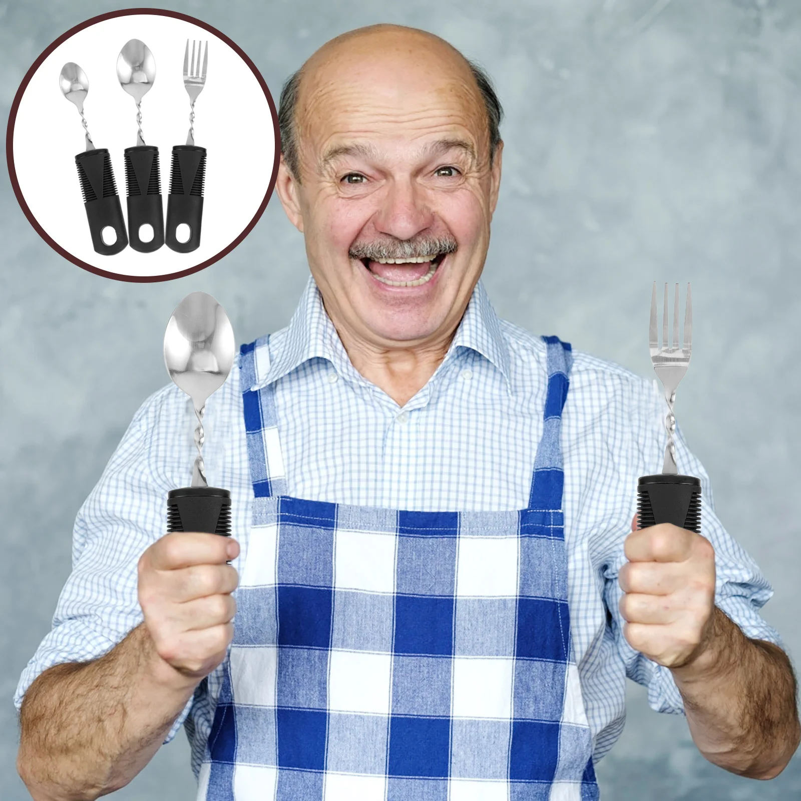 

3pcs Elderly Cutlery Portable Cutlery Bendable Spoons Fork Utensils for The Disabled