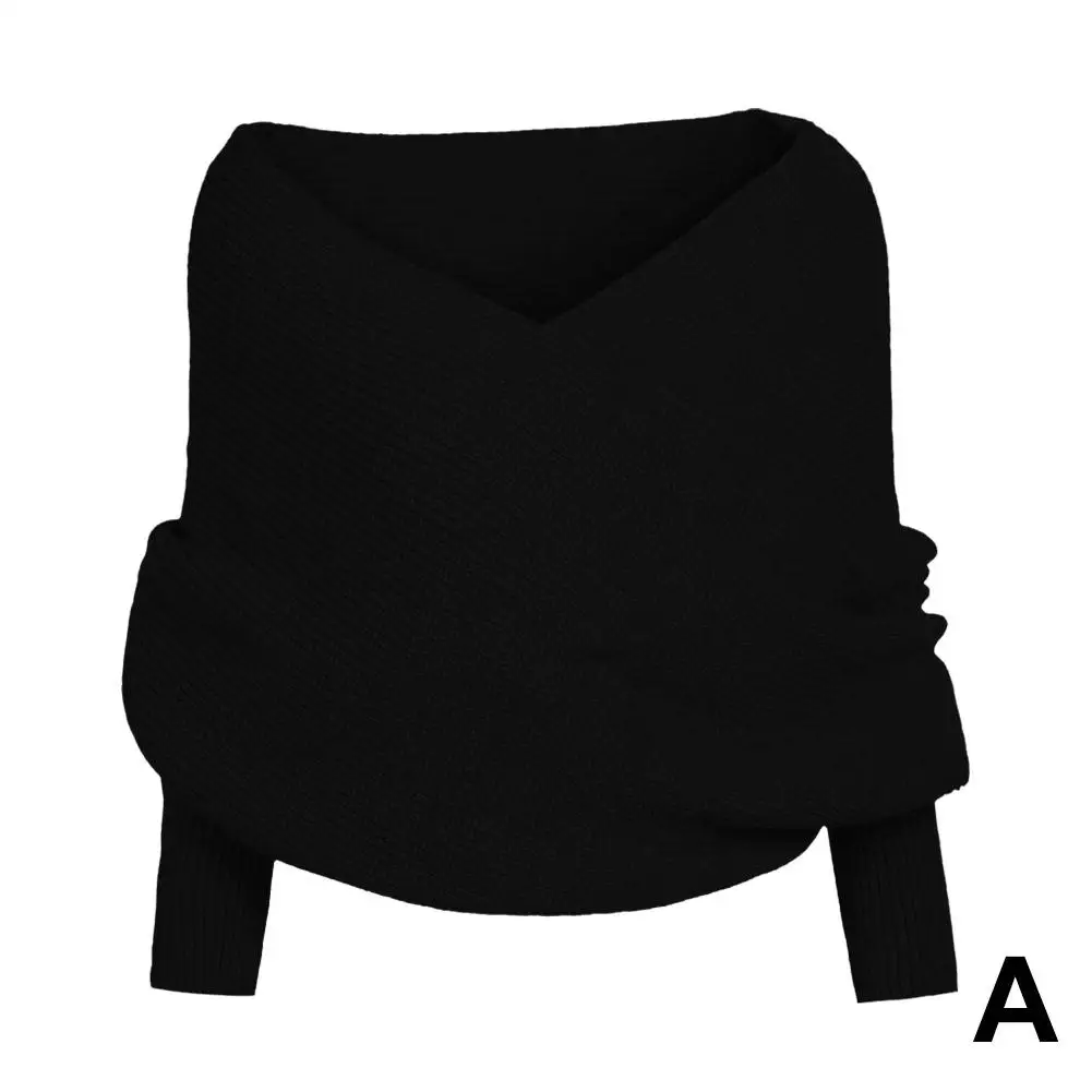 Женский зимний шарф с рукавом зимняя теплая шаль верхний элегантный короткий