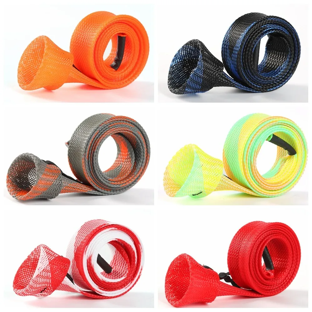 

Colorful Braided Mesh Spinning Rod Sleeve Telescopic Pole Sock Braided Mesh Protector 30mm*170cm Spinning Rod Sleeve