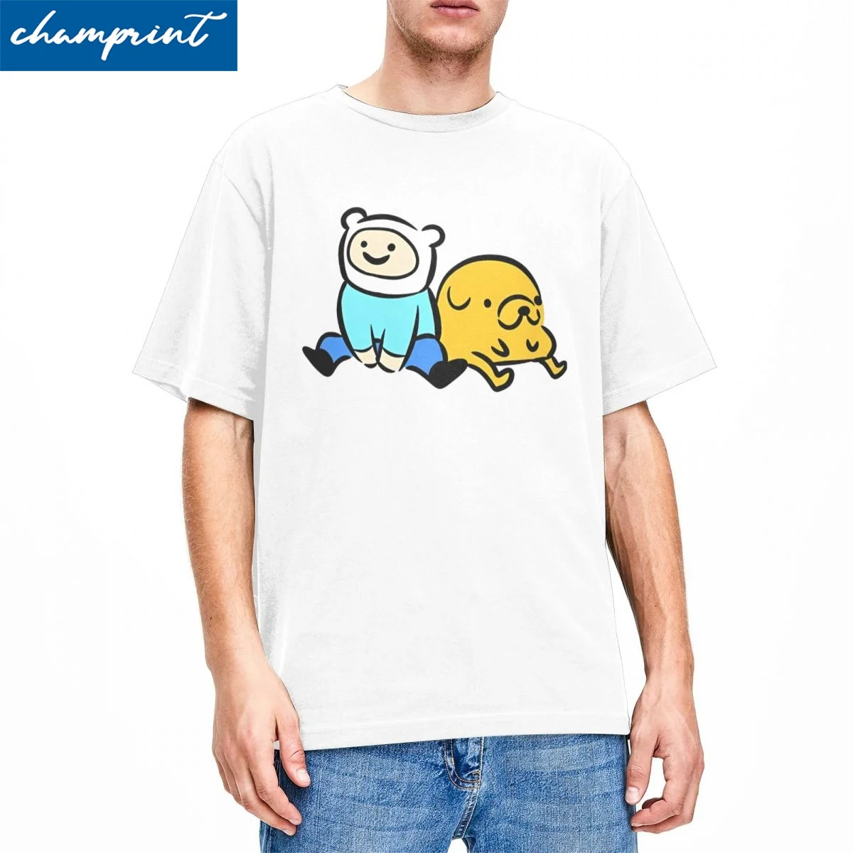 Забавные футболки Finn Jake Bros для мужчин и женщин хлопковые с круглым вырезом