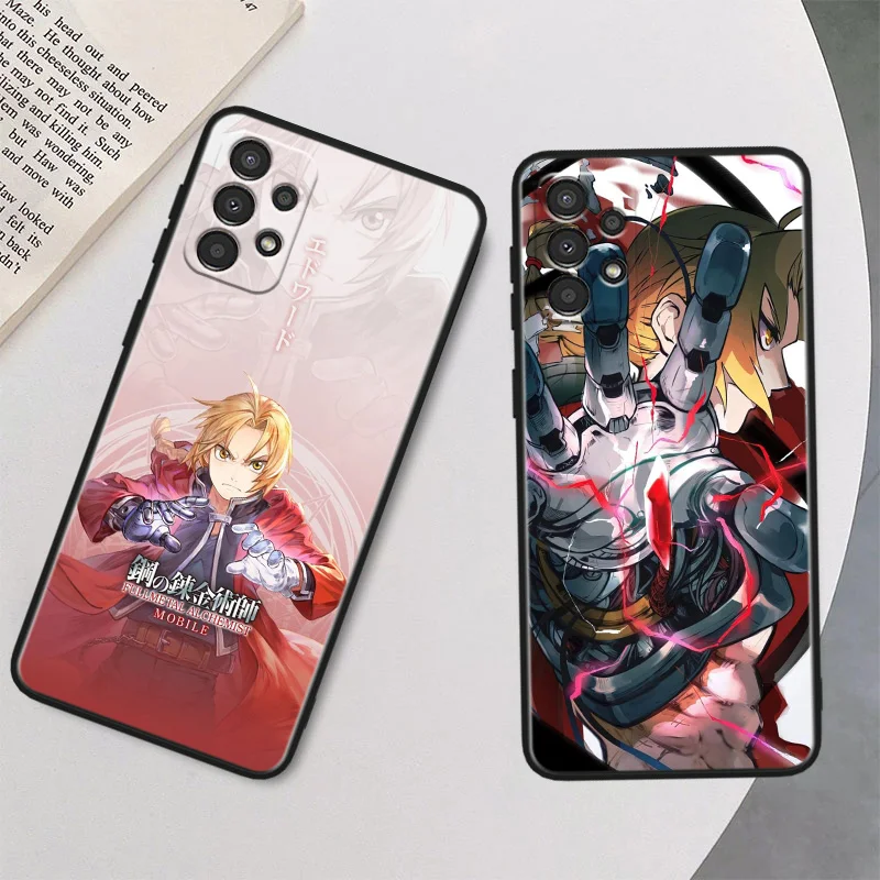 Fullmetal Alchemist Edward Elric Phone Case For Samsung A34 35 42 50 51 52 53 54 A55 A60 A70 A71 A72 A73 A80 A81 A90 A91 Black