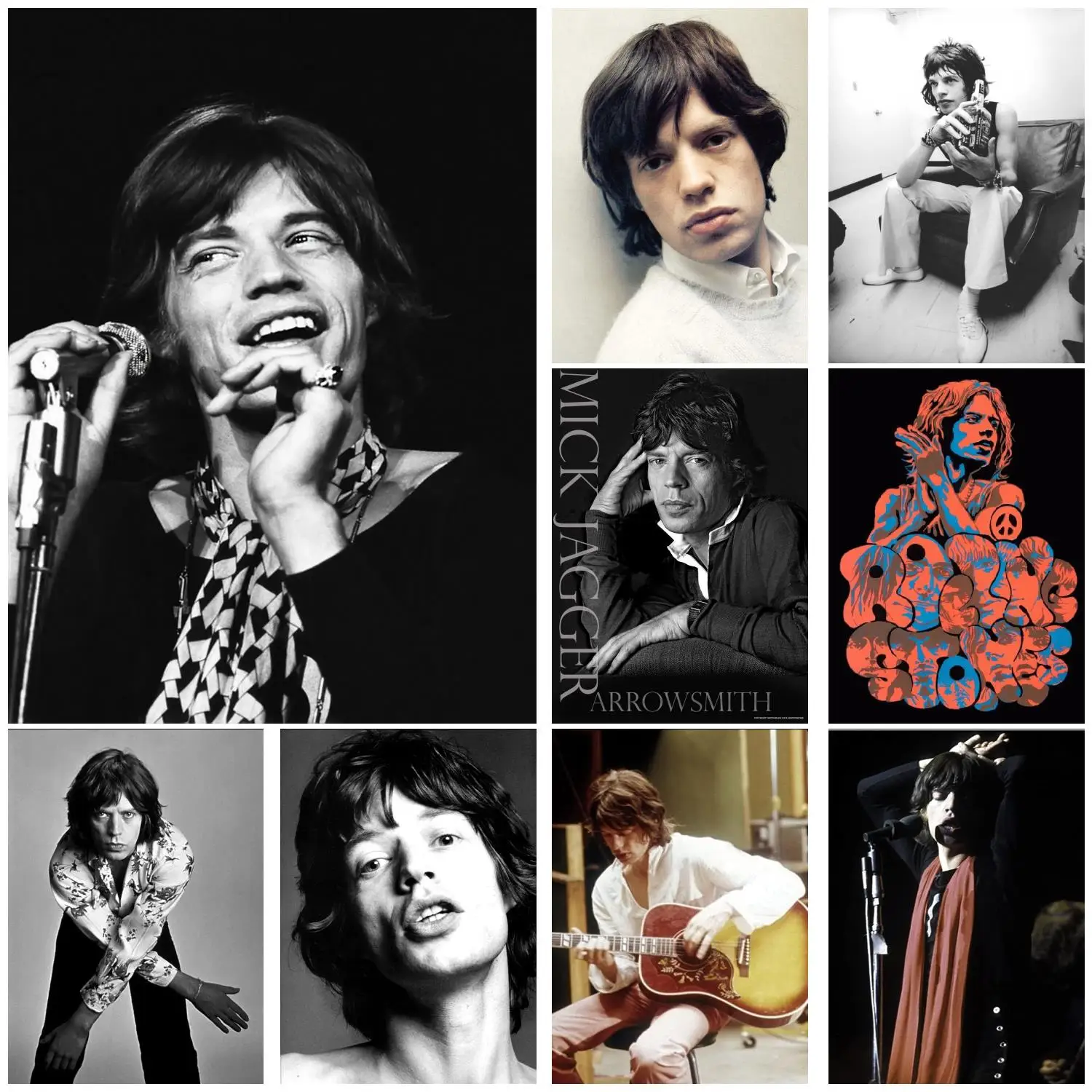 Плакат Мик Джаггер на холсте