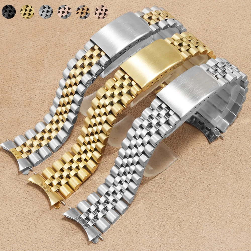 

20mm Stainless Steel Luxury Strap For Rolex band Metal Solid Watch loop Bracelet