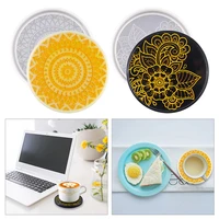 mandala round shape coaster resin silicone mold casting molds for diy epoxy resin coaster tray jewelry tools mould