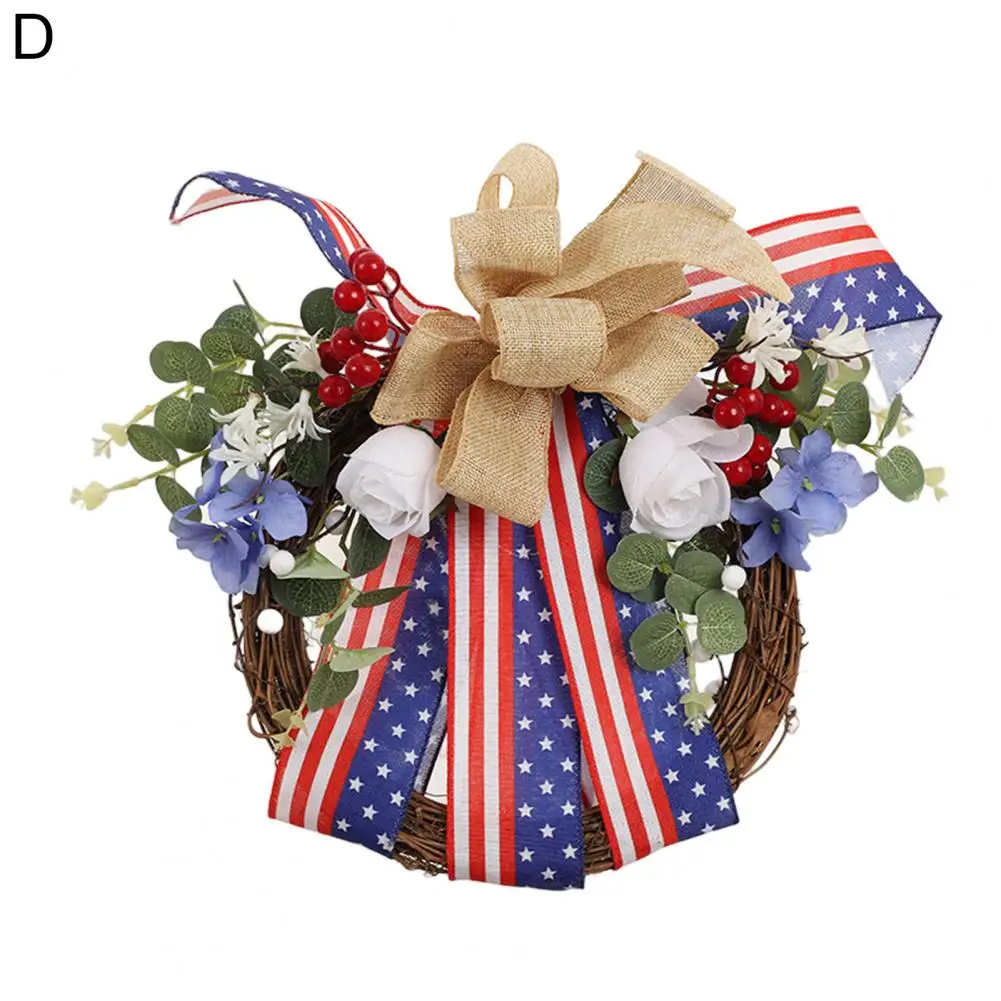 

Венок на День Независимости, памятный экологически чистый патриотический венок на входную дверь, красивый висячий дверной венок, товары дл...