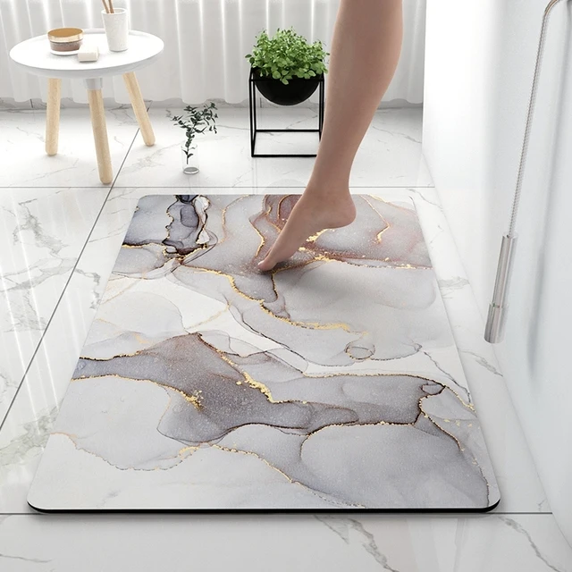 

Bath Mat Super Absorbent Rug BathroomAnti-slip Pad Mats Rubber Doormat Napa Skin Tapis De Bain Easy To Clean Floor Mats