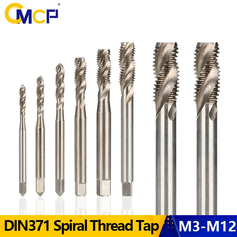 

CMCP DIN371 Machine Tap Reinforced Shank M3/M4/M5/M6/M8/M10/M12/M14 Spiral Groove Metric Screw Tap Thread Tap Drill Hand Tools