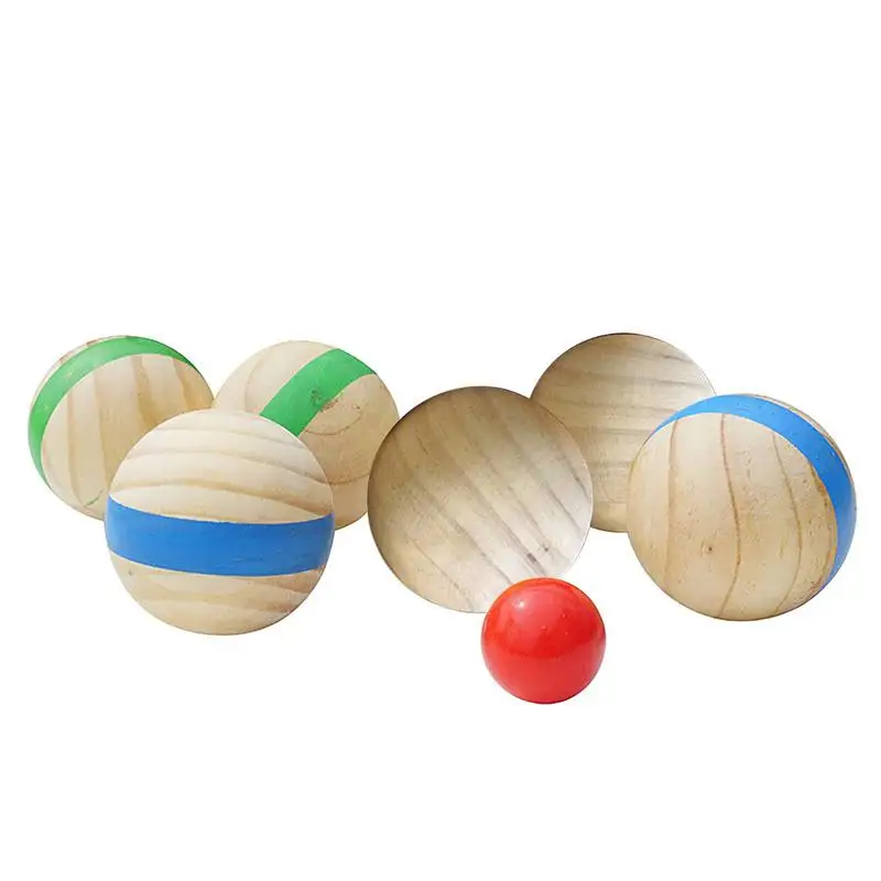 

Kids Toy 7cm Wooden Puzzle Ball Casual Fun Outdoor Recreational Sports Grass Ball French Petanque For Family Gathering Fun Game