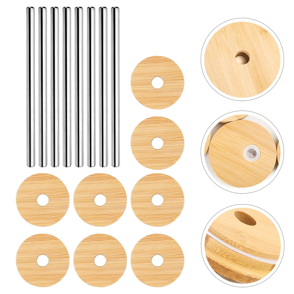 

Крышки для банок с широким горлом, герметичные кепки для консервных банок с отверстиями для трубочек, каменные крышки, 1 комплект