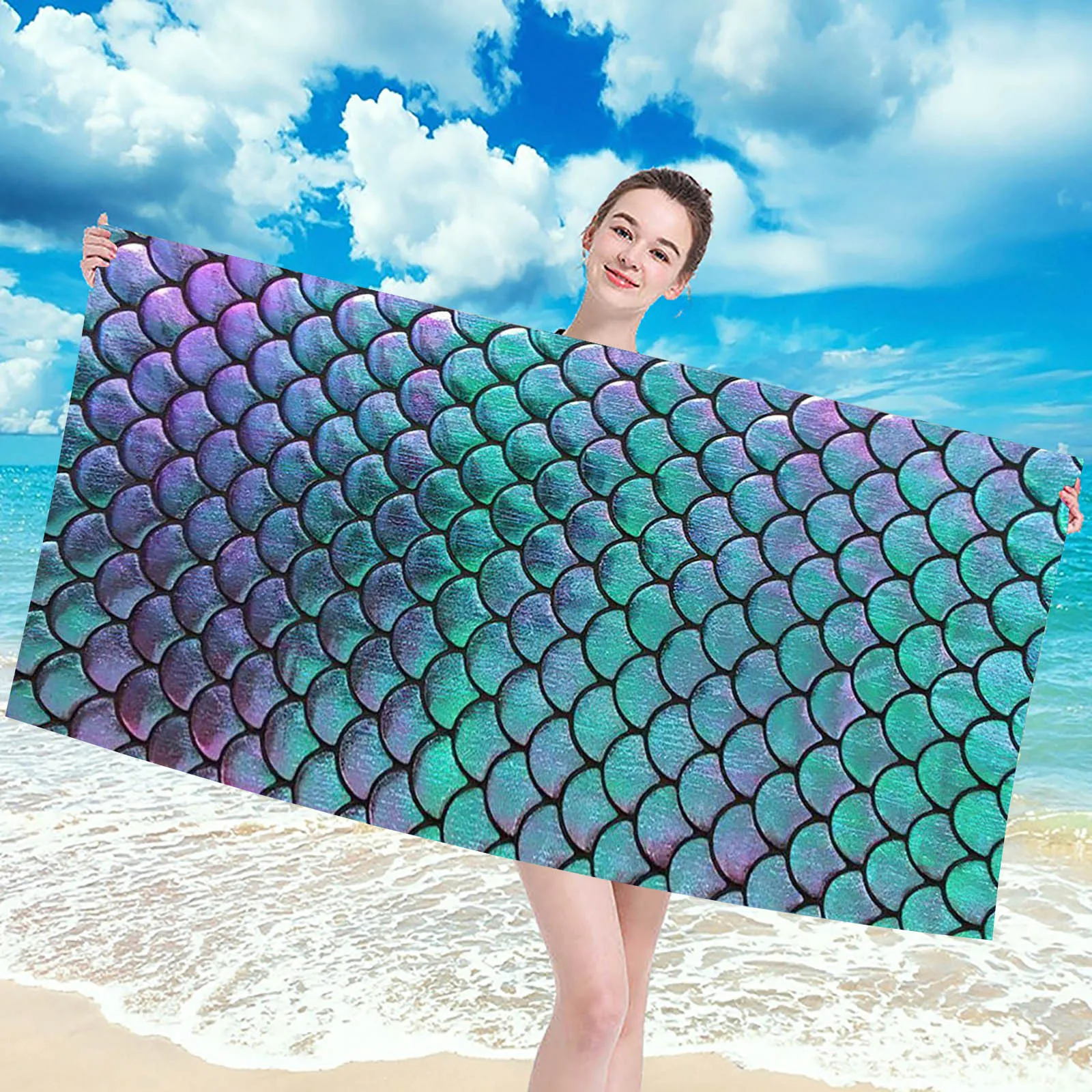 

Microfiber Beach Towel Summer Single Printing Quick Drying Bath Towel For Adult Sports Swimming Travel Sandproof Blankets
