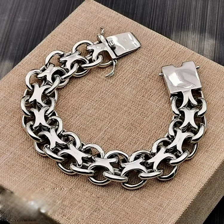 

S925 pure silver celebrity bracelet male domineering personality fashion tide restoring ancient ways is domineering